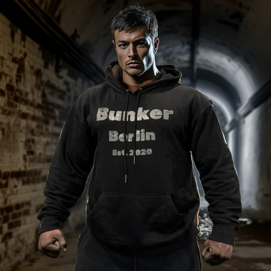 Bunker Hoody schwarz mit Rücken-Logo